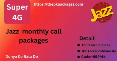 Jazz Monthly Call Package In 100 Rupees