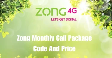 zong monthly call package code and price