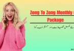 zong to zong monthly call package